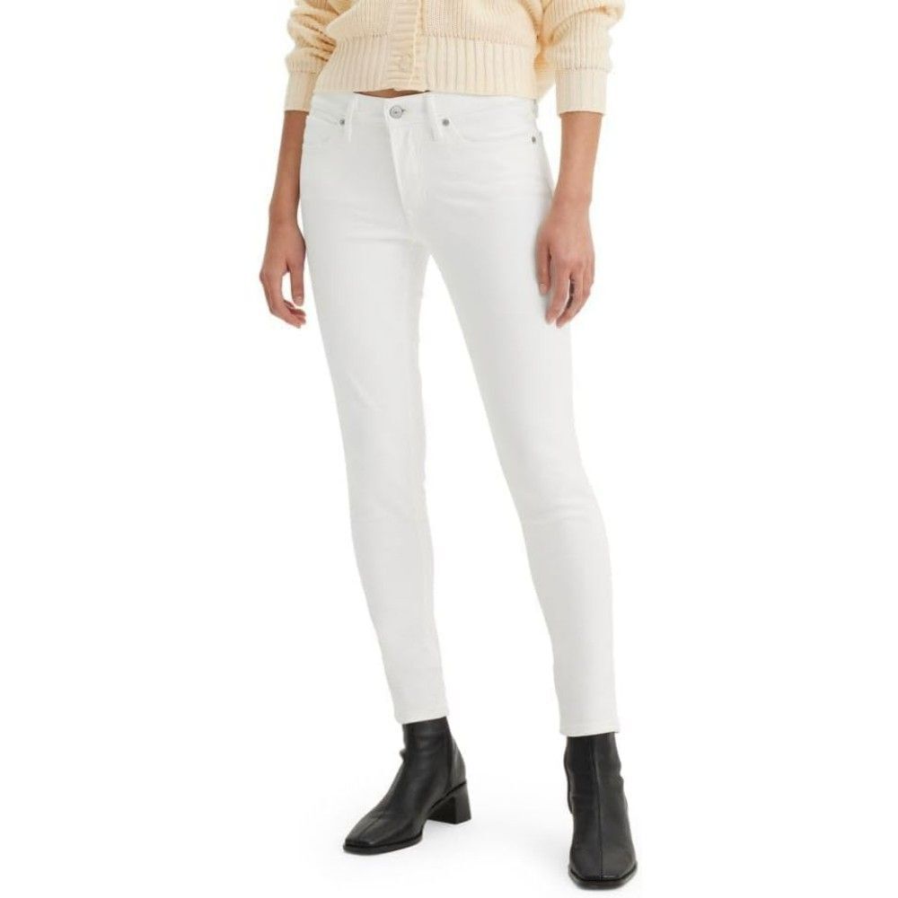 Levi's Women's 711 Skinny Jeans 29W x 30L Soft Clean White Mid-Rise Ankle Jeans